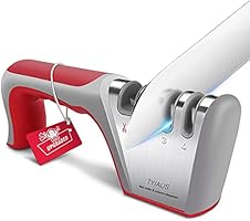 Knife Sharpeners - TYIAUS 4 Stage Kitchen Knife Scissor Sharpener to Repair, Restore, Sharp, Polish Blades, 4-in-1...