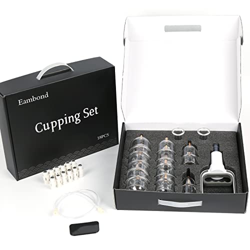 Eambond Cupping Set, Cupping Therapy Sets Massage Back, Pain Relief, Physical Therapy, Chinese Cupping Kit With Vacuum Pump - Massage Cupping Cup For Massage Therapists–Improve Your Health & Wellness #TOP6