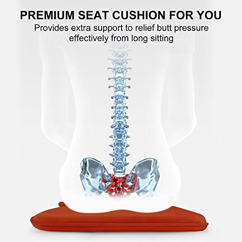 Wellsin Chair Cushions For Dining Chairs, Memory Foam Seat Cushions For Kitchen Chairs, 17"X16"X1.5" Kitchen Chair Cushions With Ties (Orange, 4 Pack) #TOP6