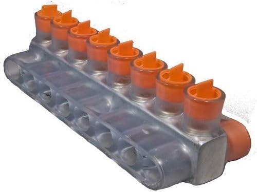 Morris Products 97542 Clear Insulated Multi-Cable Connector - Dual Entry 8 Ports 600-250 Wire Range, 1-Pack
