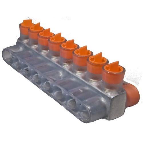 Morris Products 97542 Clear Insulated Multi-Cable Connector - Dual Entry 8 Ports 600-250 Wire Range, 1-Pack