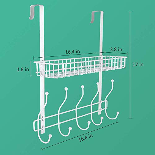 image for Terby Over The Door Hook Organizer, Hanging Coat Rack Storage Shelf wi