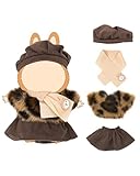 Clothes for Lububu 17cm Dolls(NO Doll) Doll Outfits Suit for Lububu Cute Stylish Dress Up Set for lububu Patterned Skirt with Top+Skirt+Hat+Scarf