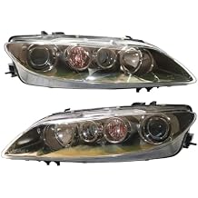 For 2006 2007 2008 Mazda Mazda 6 Halogen Headlight Left and Right Side Headlight Driver and Passenger Side Pair Set