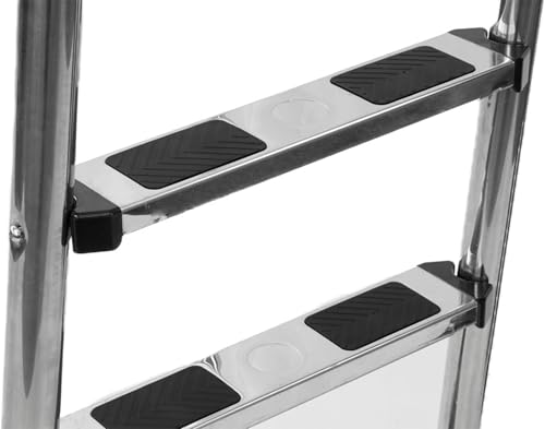 Escalera para piscina de 3 peldaños acero inoxidable 62.5" miniatura 1