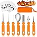 Mengine Halloween K&uuml;rbis Schnitzset, K&uuml;rbis Schnitzwerkzeug K&uuml;rbisschnitz Set,Edelstahl K&uuml;rbisschnitzset,DIY K&uuml;rbis Modellierwerkzeug f&uuml;r Halloween (Orange)