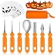 Kürbis-Schnitzset Mengine für Halloween 7 Werkzeuge und 10 Vorlagen
