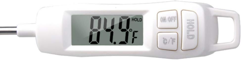 review Meat Thermometer - Instant Read Digital Cooking Thermometer with Sheath by Kitigy - Quick Read with Long Probe for Kitchen Oil Deep Frying Grill Oven BBQ Smoker Meat Milk - Design to Avoid Steam Scald