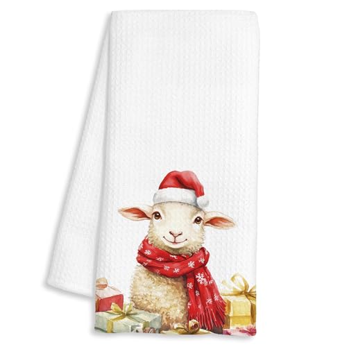 FTKBGHY Christmas Sheep Kitchen Towels, Sheep Gifts, Funny Farmhouse Xmas