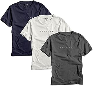 Celsius Men's Crew Neck Half Sleev Slim FIT T-Shirt (Pack of 3) Price In India