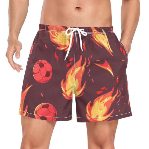 Pantalones cortos de natación Quick Dry con diseño de fútbol rojo Mundial 2026