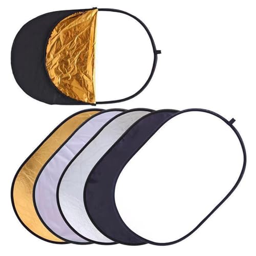 AMENGJ Rifletto di Luce per Fotografia Riflettore Fotografico multidisco Portatile 5 in 1 Ovale Pieghevole