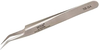 Vetus Tweezer Stainless Steel Non-magnetic Curved Pointed Tip Precision Eyelash Eyebrow Extensions Lashing Tool (5b-sa)