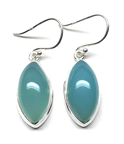 Natural Blue Chalcedony 925 Solid...