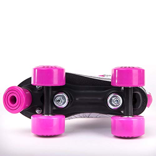 Image of Skate Gear Cute Graphic Quad Roller Skates for Kids and Adults (Graphic White /Pink, Women's 9 / Men's 8)