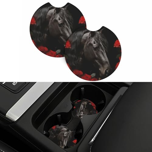 Portavasos para auto 2 piezas redondo negro de neopreno miniatura 5