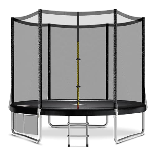 JUMMICO Trampolin Outdoor Ø 183/228/305/366/427 cm, Gartentrampolin für Kinder mit Leiter und Seitentasche (Schwarz,228cm) JUMMICO Trampolin Outdoor Ø 183/228/305/366/427 cm, Gartentrampolin für Kinder mit Leiter und Seitentasche (Schwarz,228cm)