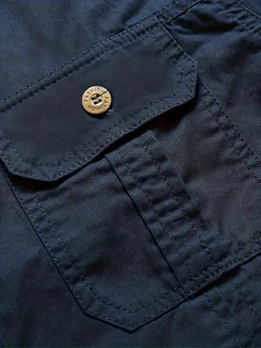 Image of FABRIPPLE Men's Cargo Jacket Shirt | 100% Cotton | 6 Pocket Utility Overshirt | Casual & Outdoor Wear | Breathable & Lightweight Fabric