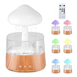 Wolke Regen Luftbefeuchter 2 in 1 Aroma Diffuser mit 7 Farben LED Licht, 3 Regenmodi und 5 Stunden Timer, 300ml Ultraschall Luftbefeuchter für Schlafzimmer Büro Yoga und Entspannung