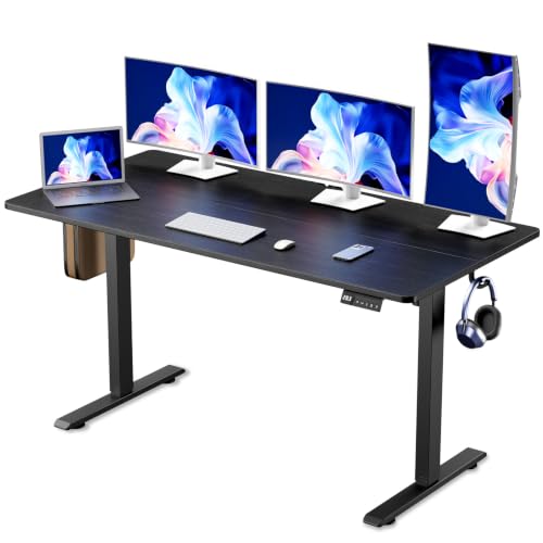 Image of 55x28 inch Electric Standing Desk, Adjustable Height Desk, Black