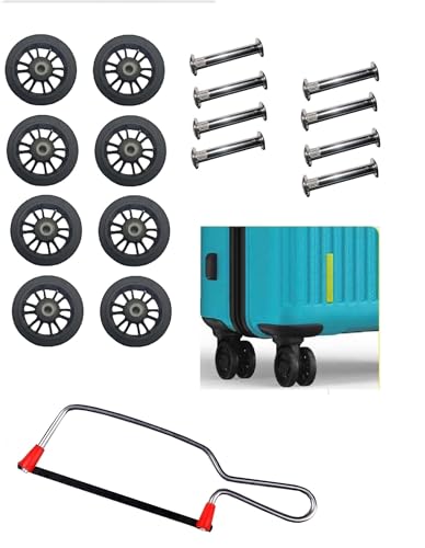 Image of Luggage Wheel Only for Replacement and Repair for VIP, Safari, Skybag, Amrican Tourister Suitcases Luggage Part (4.5 CM For 8 Wheeler (8 Pcs) +1 Cutter)