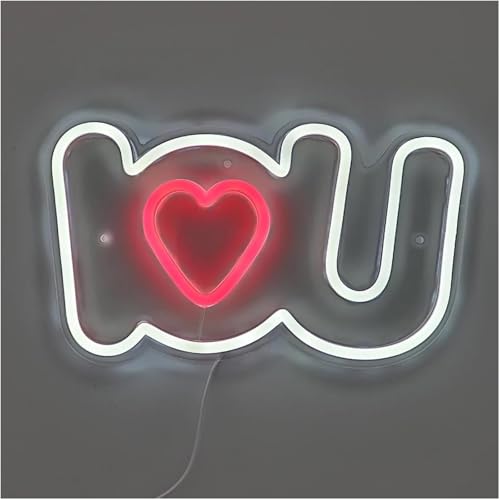 Lampe au néon I Heart U pour illuminer un intérieur sombre sans éblouir
