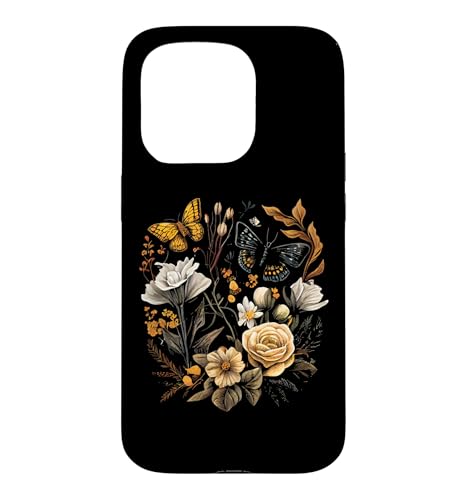Vintage Pressed Flowers Butterflies Floral Boho Wildflowers �X�}�z�P�[�X iPhone 15 Pro �p