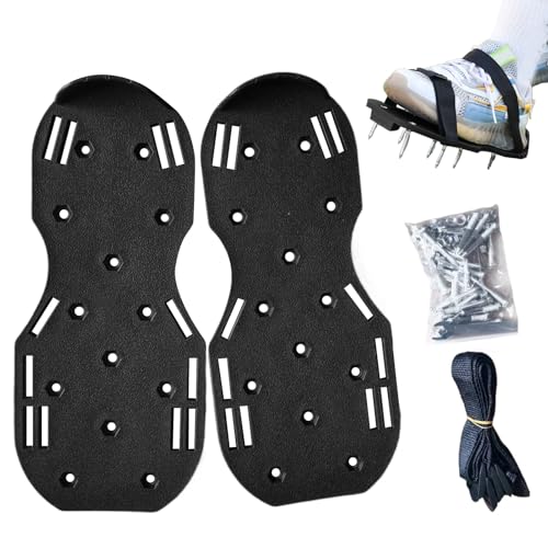 Genérico Zapatos de Aireación - con Púas Aireadores para Hierba | Sandalias con Correas Ajustables Herramienta Resistente para Jardinería y Siembra