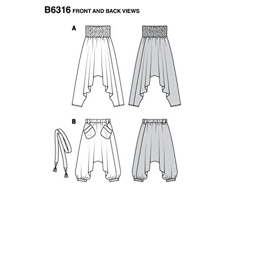 Burda Style Sewing Pattern 6316 - Misses' Harem Pant, A(6-8-10-12-14-16-18-20) #TOP2