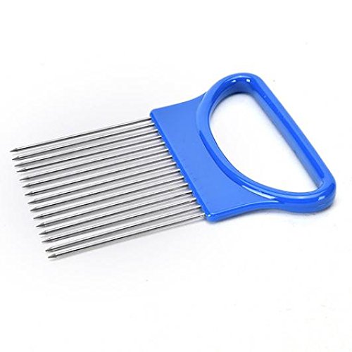 BeeSpring Onion Holder Slicer Stainless Steel Prongs Vegetable Tomato Cutter Kitchen Tool