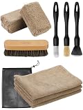 Fantasticlean 9 PCS Kit Nettoyage Voiture Interieur, Pinceaux Detailing, Brosse de Nettoyage, Chiffons en Microfibre et Éponges de Polissage pour l’intérieur Auto