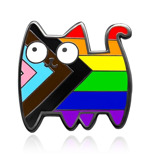 CDTRYLXKJ Pride Pins Rainbow LGBTQ Pins Bulk LGBT Enamel Brooch Pin for Clothes Bags Hats Accessories Lesbian Bisexual Gay Pride Ally Pin Rainbow Accessories-cat