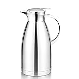 64 Oz Coffee Thermal Carafe with Lid - 18/10 Stainless Steel Coffee Thermos Carafe by Hiware - Double Walled Vacuum Carafe Insulated