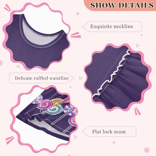 Girls Sleeveless Casual Dress Striped Lollipops Colored Polka Dot Cotton Summer Clothes for Kids 2T-8Y3