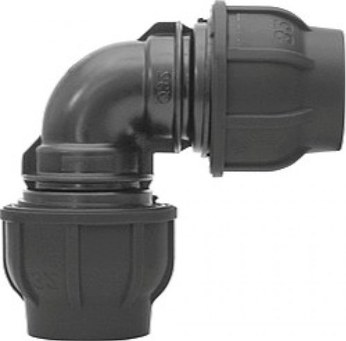 PE Rohr Winkel 25 x 25 mm 90 Grad mit DVGW Cover