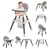 Trona de Bebé 7 en 1 Tronas Bebe Portatil con Silla Comedor Trona Evolutiva,Reposapiés,Cinturón,Cesta,Bandeja Extraíble, Tronas Evolutiva Bebe para niños 6 Meses a 6 Años