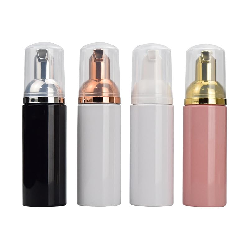 12 szt. 56.7 g 60 ml plastikowa butelka z pompką z pianki puste rzęsy kosmetyczne butelka do czyszczenia mydła dozownik pianki butelka (żółta złota pompka, różowa butelka)