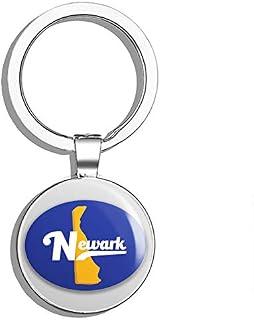 Newark Delaware Oval Vinyl City Town College University Double Sided Stainless Steel Keychain Key Ring Chain Holder Car/Key Finder