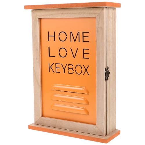 Decoración funcional para hogar con este colgador de llaves naranja de madera 2