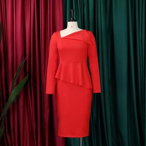 Dresses for Women Sexy Church Business Peplum Pencil Vintage Dress Wear to Work3