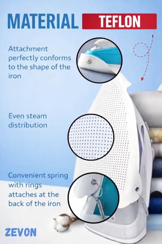 Image of ZEVON Iron Covers for Protection Clothes | Universal Iron Soleplate Cover for Steam & Dry Irons | Non-Stick Heat Resistant Iron Protector | Helps Prevent Fabric Shine, Scorch Marks & Burns