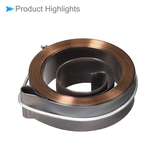 CoCud Mola de furadeira, 180 cm de comprimento 53 x 16 x 0,7 mm Montagem de mola de bobina de retorn