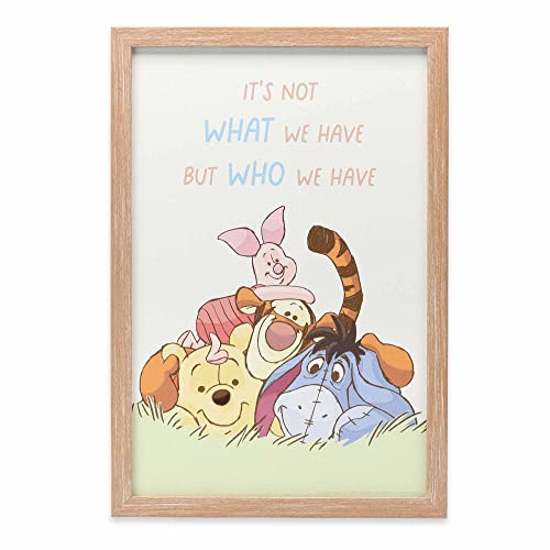 Image of Disney Winnie the Pooh It's Who We Have Framed Wood Wall Decor - Cute Winnie the Pooh Wall Art for Home Decorating