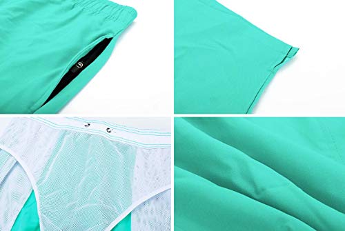 Image of Tyhengta Men's Swim Trunks Quick Dry Beach Shorts with Zipper Pockets and Mesh Lining