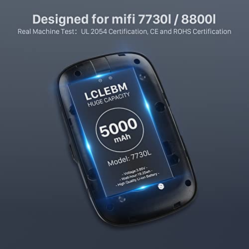 [5000Mah] Mifi 7730L/8800L Battery, Lclebm 7730L Jetpack Battery For Novatel Jetpack Mifi 7730L/8800L Mobile Hotspot P/N: 40123117 #TOP3