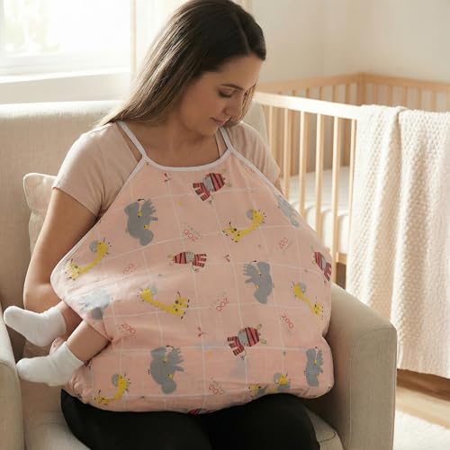 Image of BAYBEE Feeding Pillow for New Born Baby with Foldable Breastfeeding Cover | Ergonomic Feeding Cover for Nursing Mom with Adjustable Velcro | Nursing Pillow with Removable & Washable Covers (Pink)