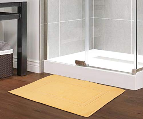 Glamburg Premium Cotton 20X32 Inch 2-Pack Bath Mats - 100% Ringspun Cotton - Luxury Hotel & Spa Quality - 800 Gsm - Durable Soft Highly Absorbent - Machine Washable - Yellow #TOP4