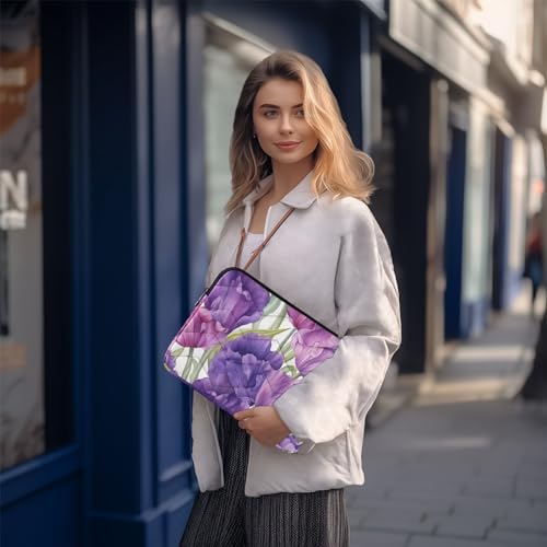 Funda para laptop 13-14 pulgadas con diseño floral púrpura miniatura 7