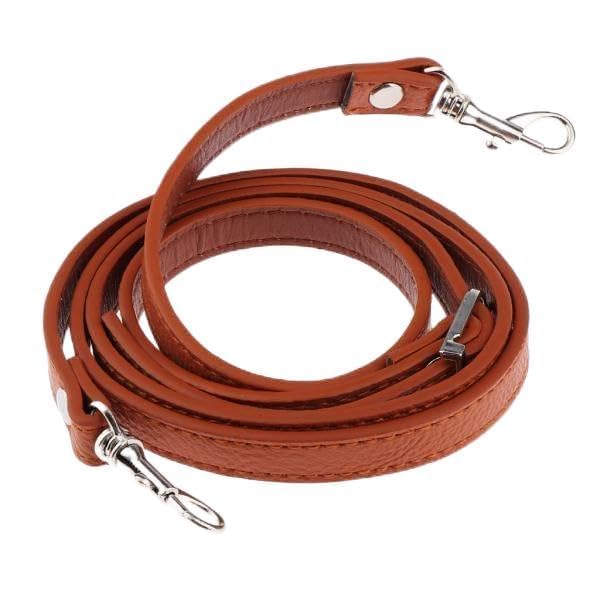 2xAdjustable Leather Shoulder Bag Strap Belt Replacement Lobster Clasps Ocher Silver-image-5