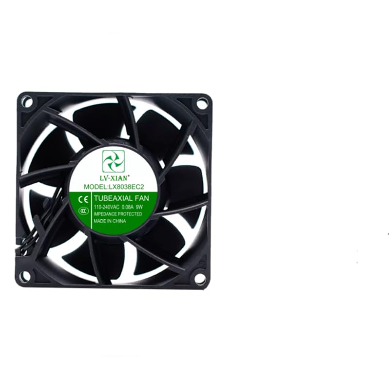 LX8038EC2 Ventilador de chasis violento 110-230V Amplio voltaje 220v Potente ventilador industrial de alta velocidad del gabinete